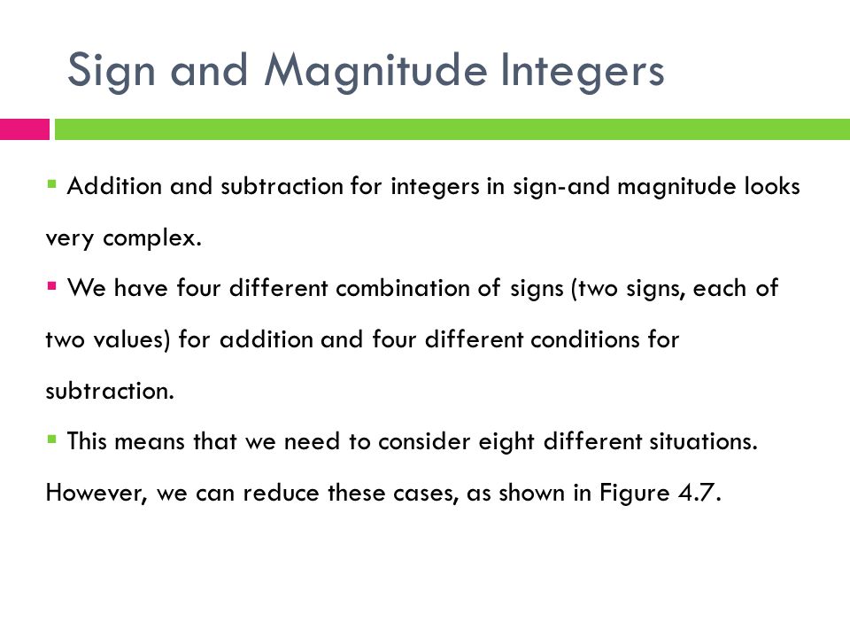 Sign and Magnitude Integers