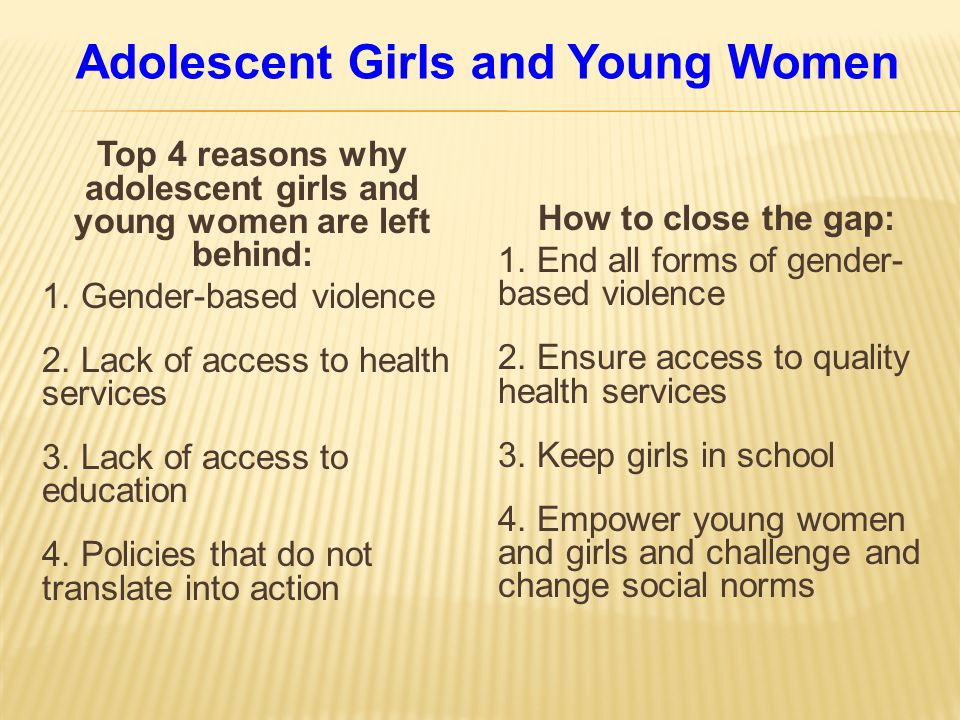 Adolescent Girls and Young Women