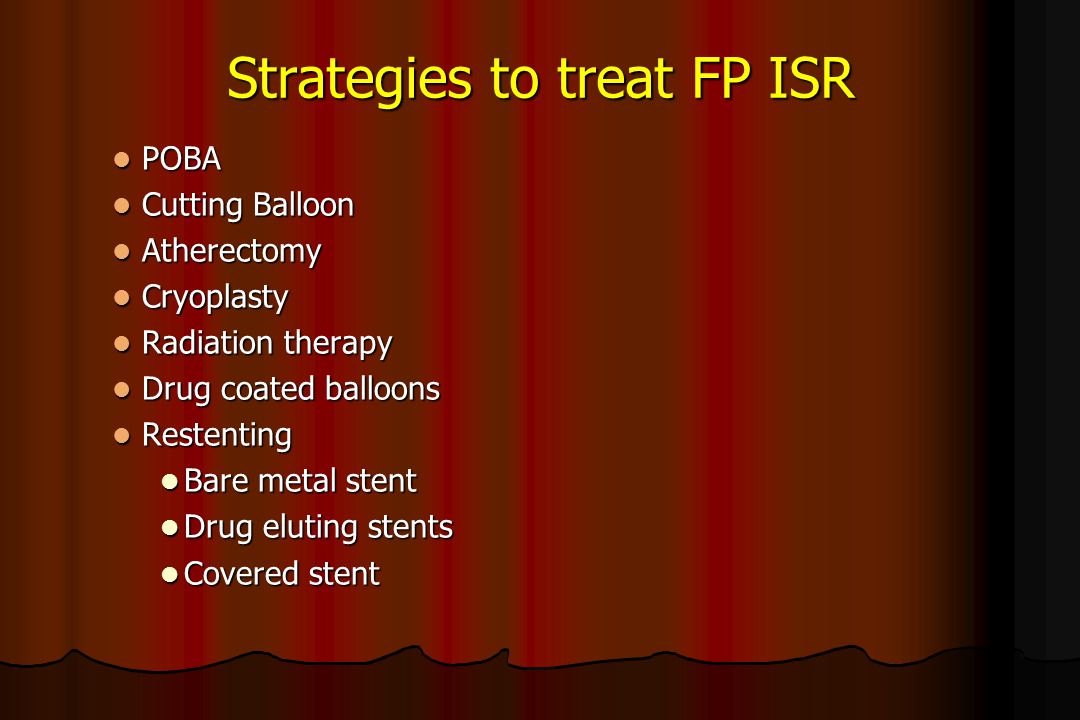 Strategies to treat FP ISR
