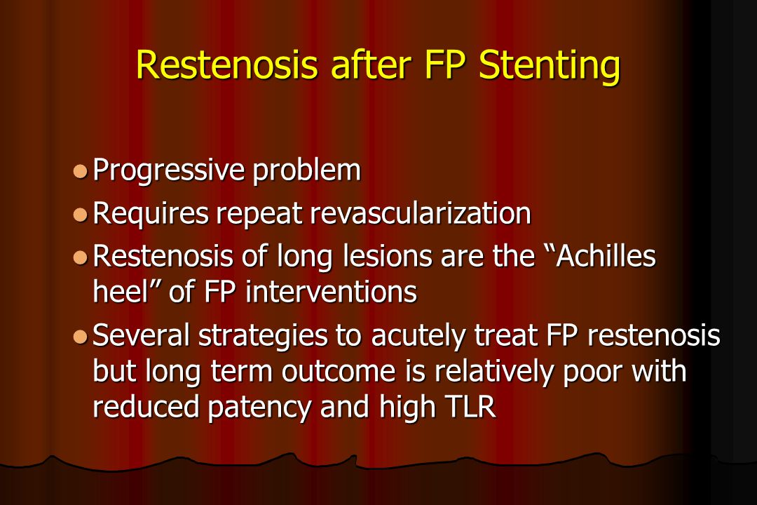 Restenosis after FP Stenting