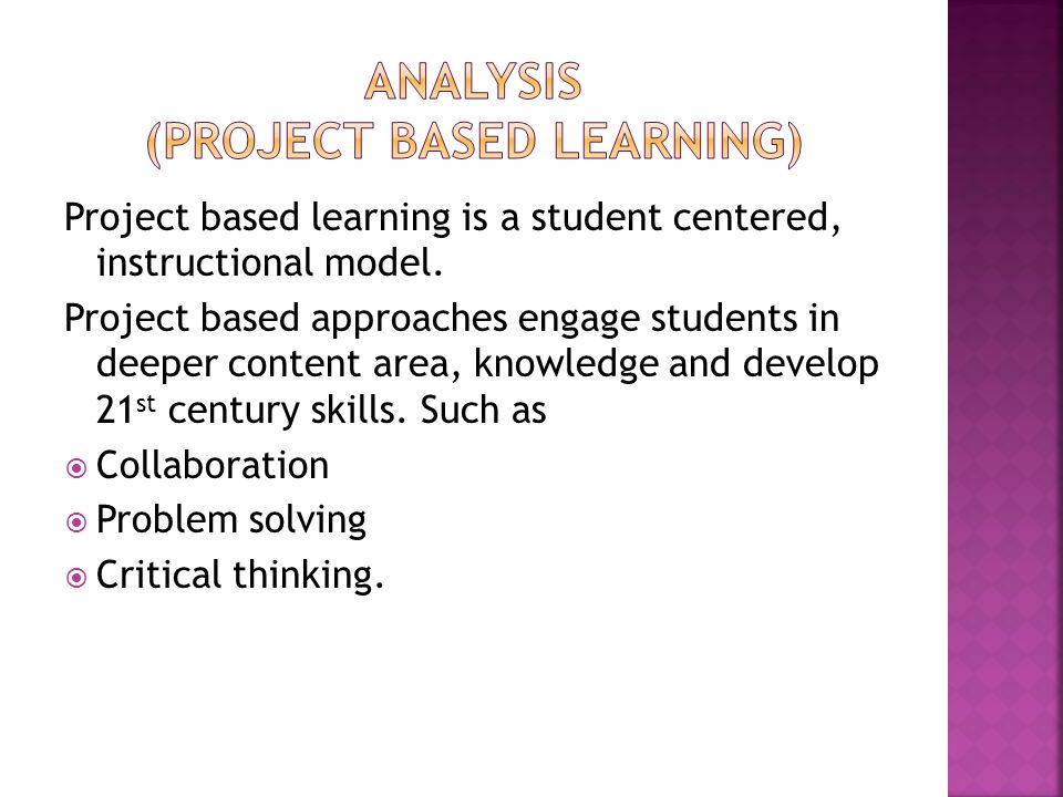 Analysis (project based learning)