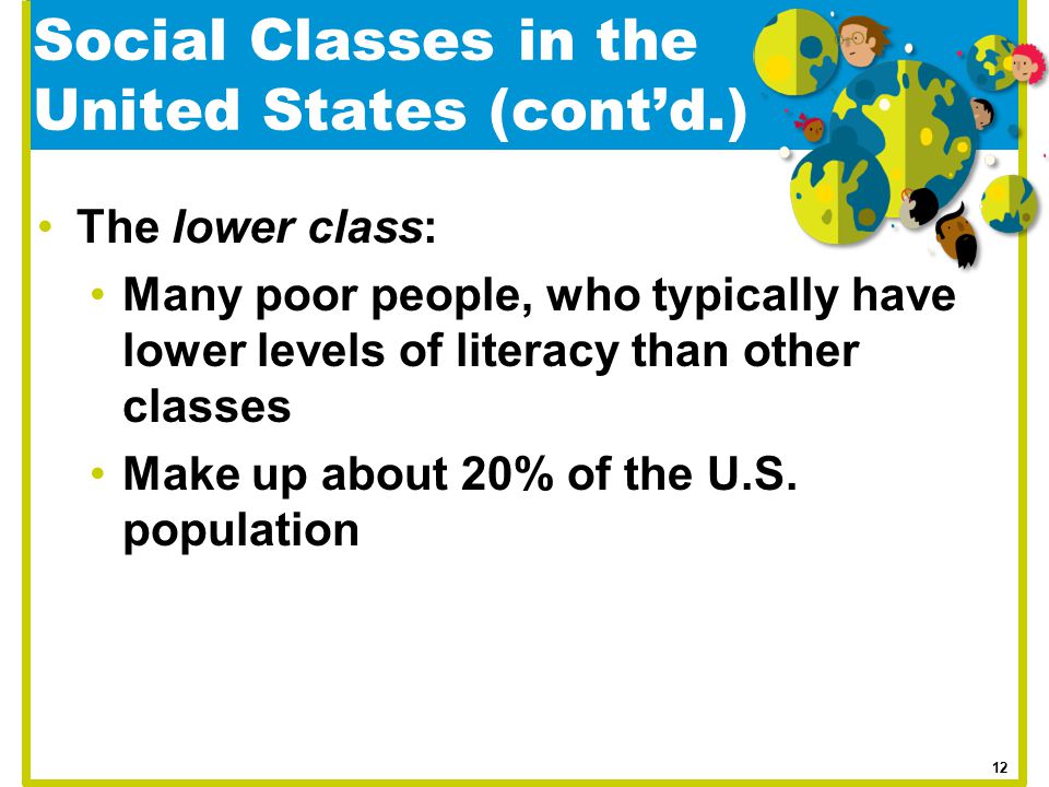 Social Classes in the United States (cont’d.)