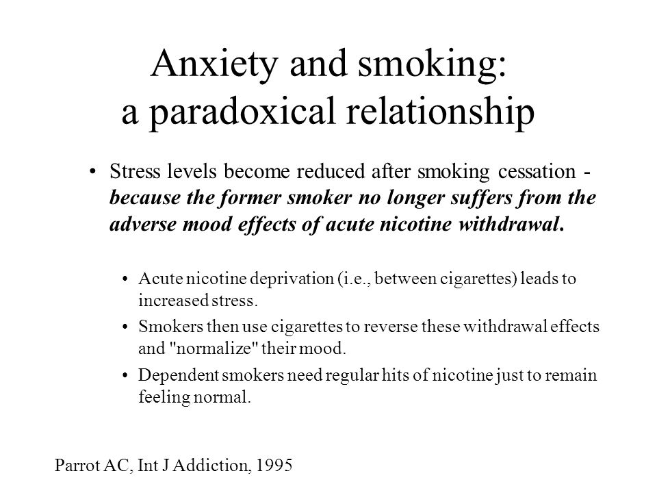 Anxiety and smoking: a paradoxical relationship