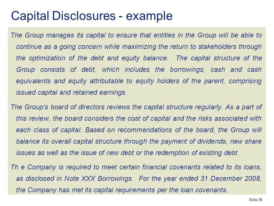 Agenda Objective Of The Standard Components Of Financial