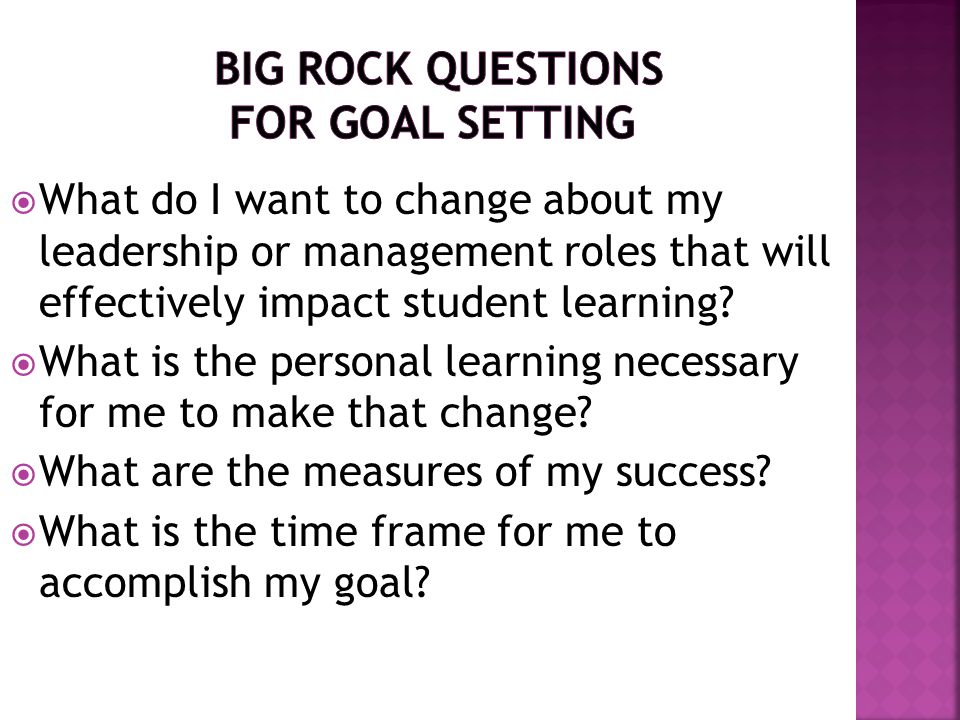 Big Rock Questions for Goal Setting
