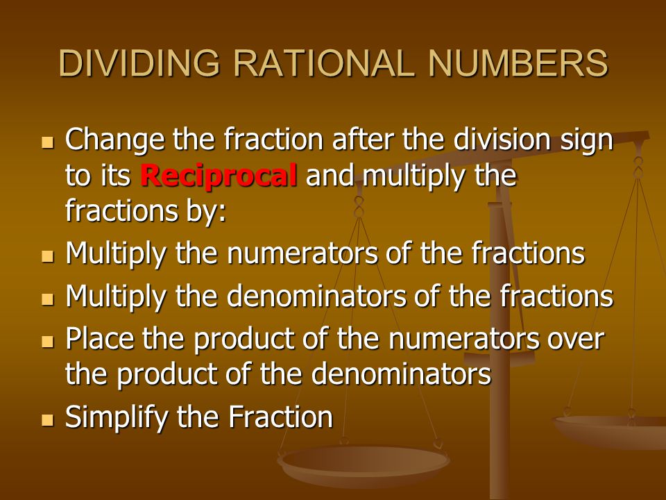 DIVIDING RATIONAL NUMBERS