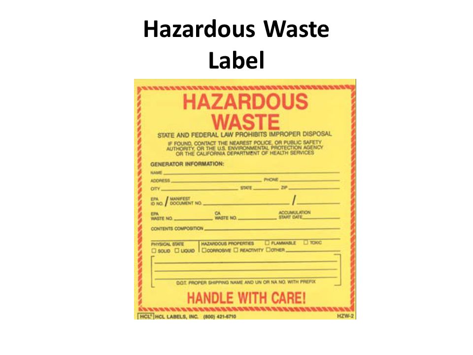 Printable hazardous waste label