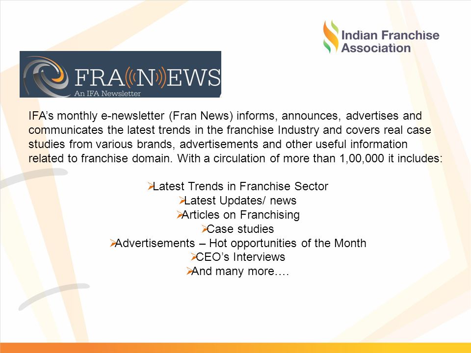 Latest Trends in Franchise Sector Latest Updates/ news