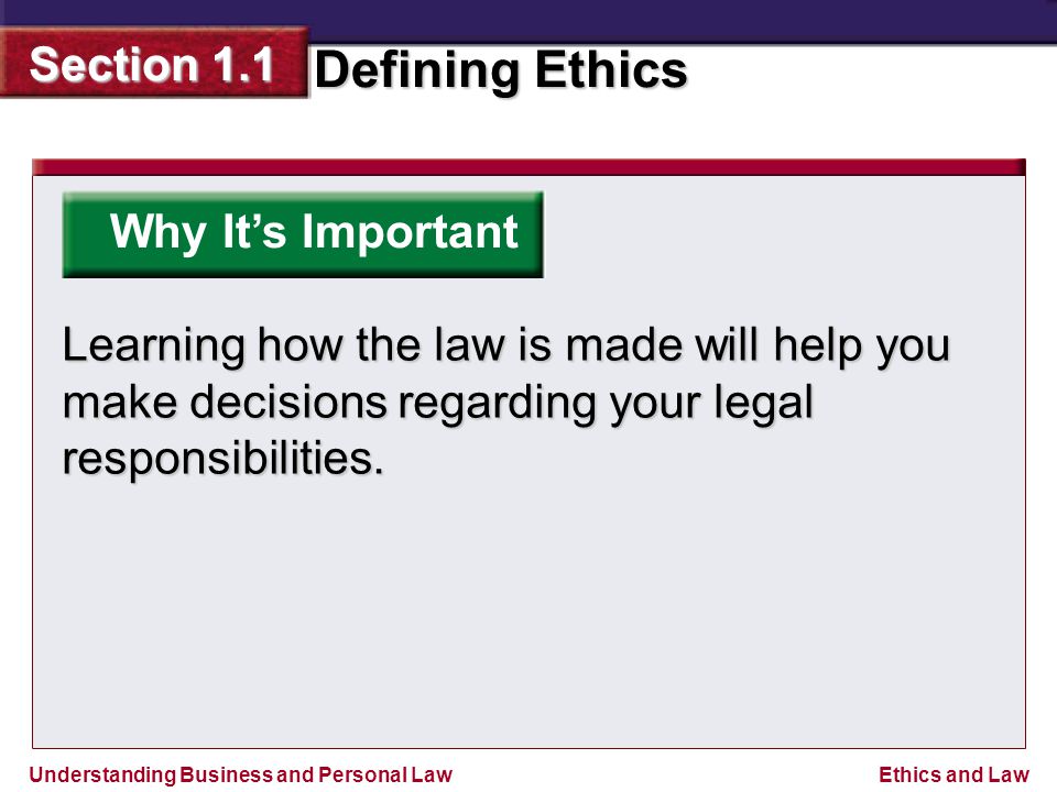 Why It’s Important Learning how the law is made will help you make decisions regarding your legal responsibilities.