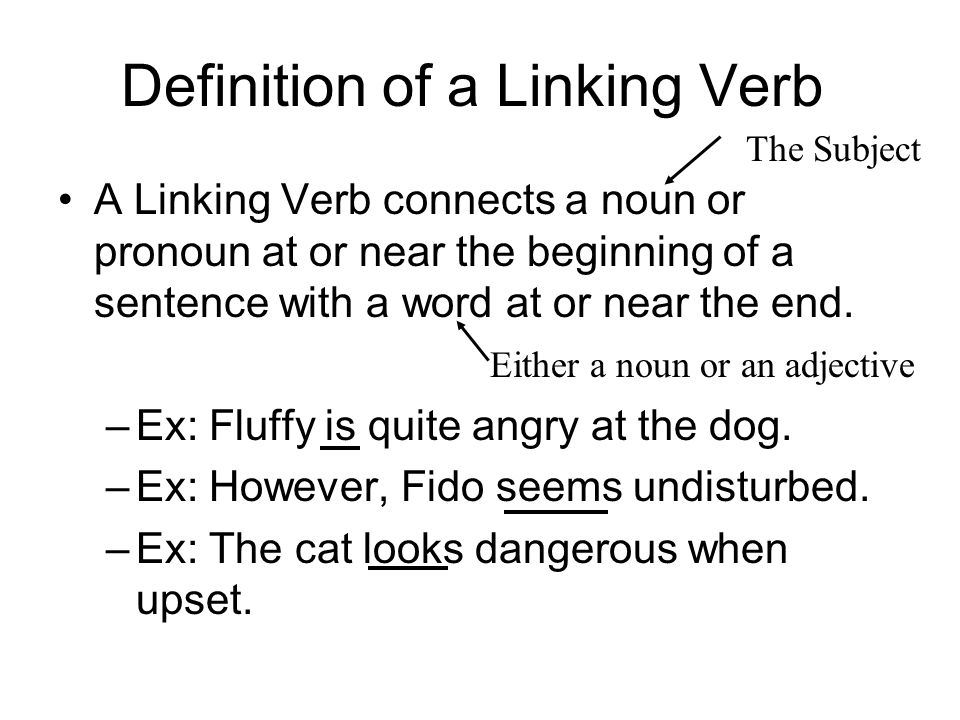 Definition of a Linking Verb