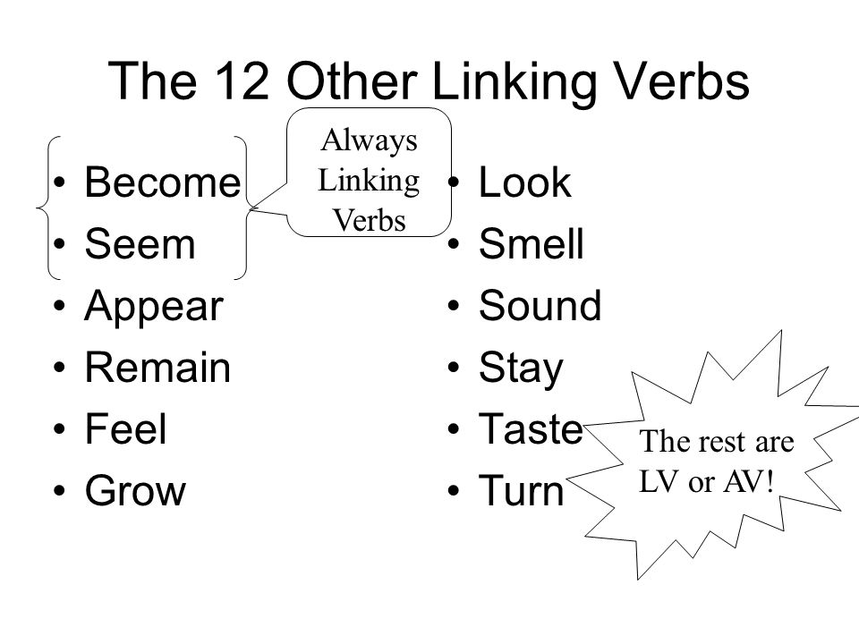 The 12 Other Linking Verbs