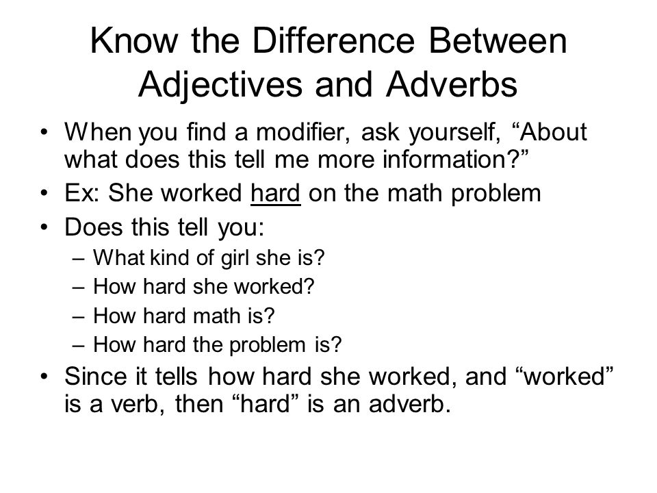 Know the Difference Between Adjectives and Adverbs