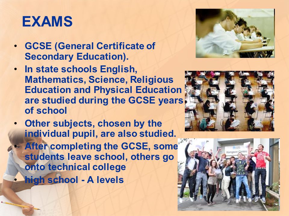 GCSE экзамен. Secondary Education in great Britain. General Certificate of secondary Education (GCSE). Топик образование