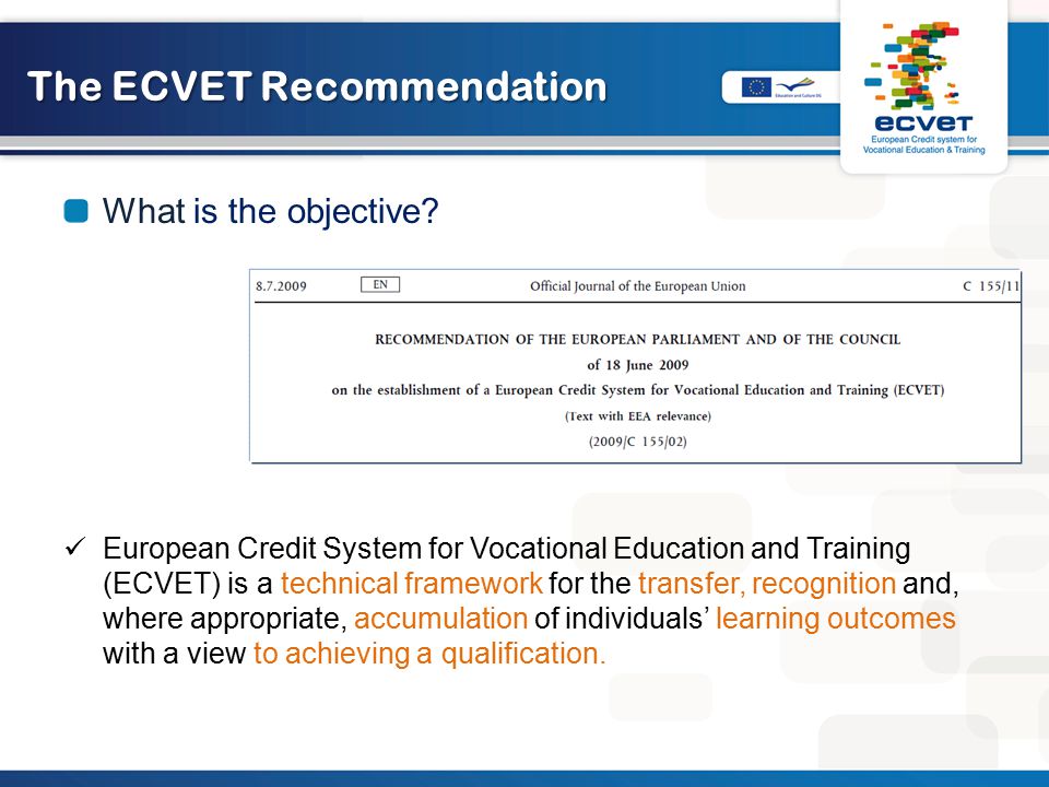 The ECVET Recommendation