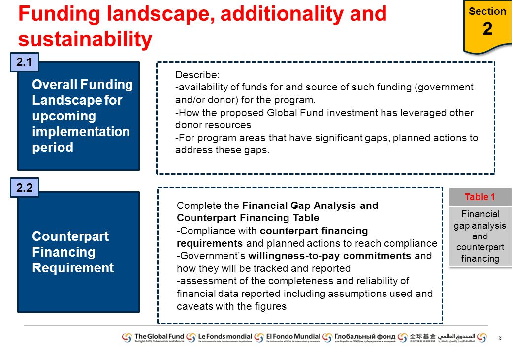 Funding landscape, additionality and sustainability