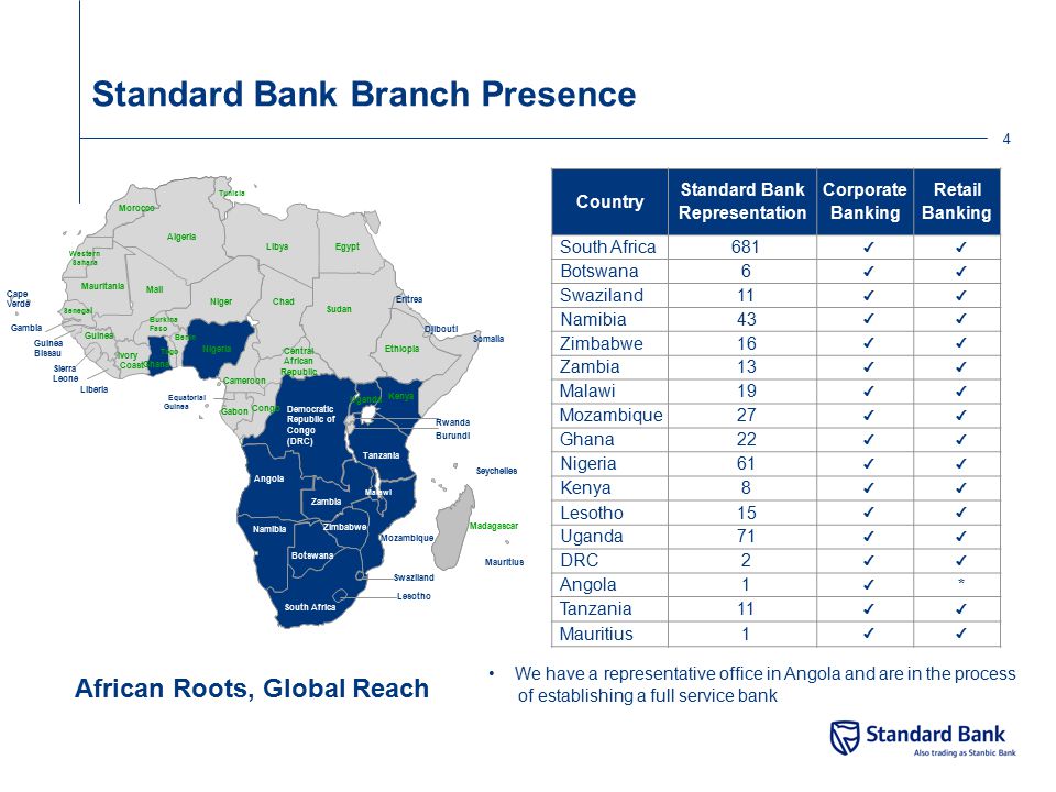 Standard Bank Branch Presence