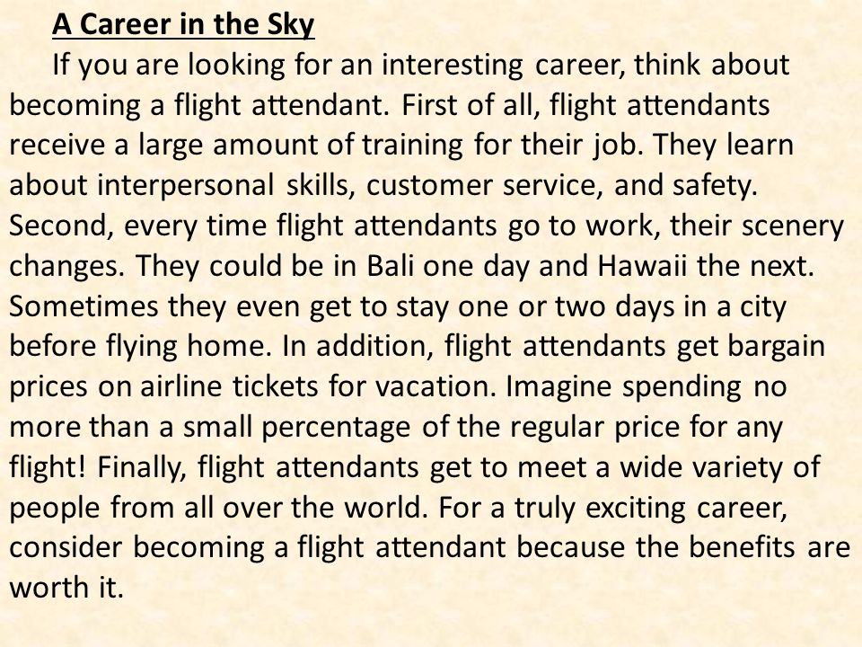 i want to be a flight attendant essay