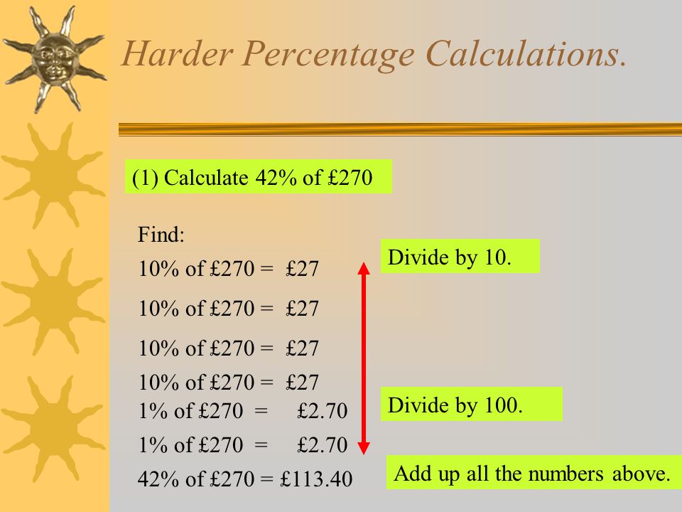Harder Percentage Calculations.