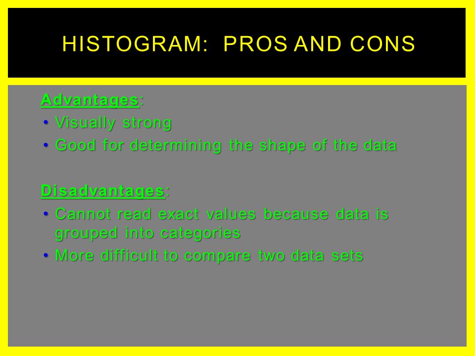 Histogram: Pros and Cons