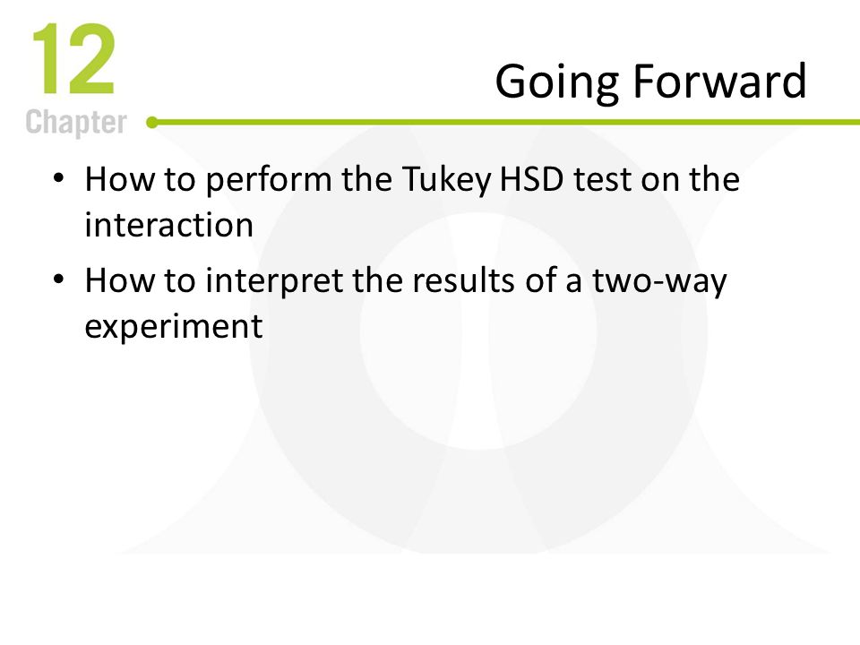 Going Forward How to perform the Tukey HSD test on the interaction