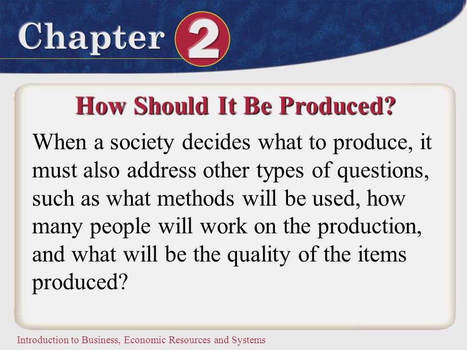 How Should It Be Produced