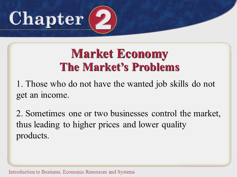 Market Economy The Market’s Problems