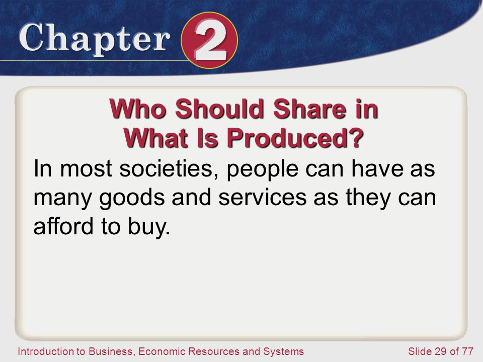 Who Should Share in What Is Produced
