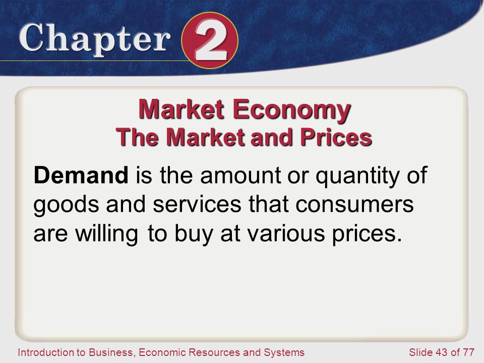 Market Economy The Market and Prices