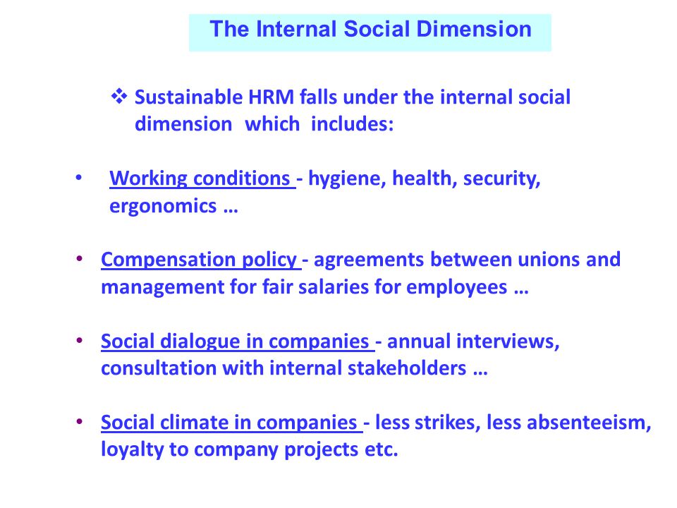 The Internal Social Dimension