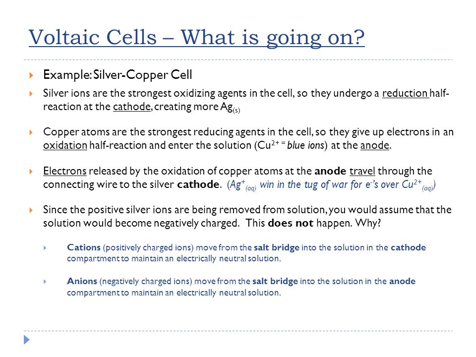 Voltaic Cells – What is going on