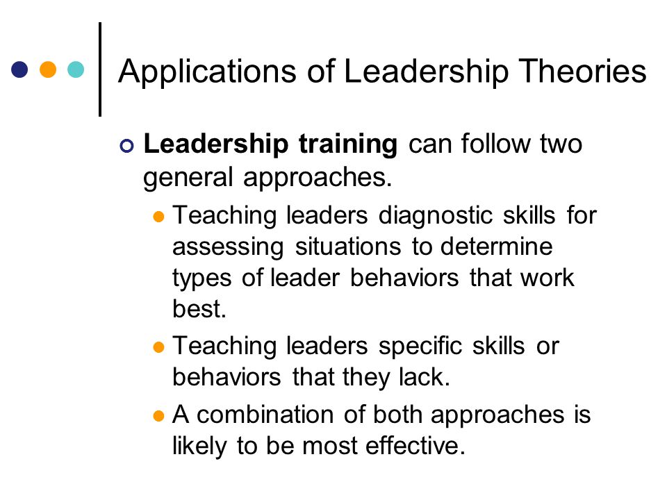 Applications of Leadership Theories