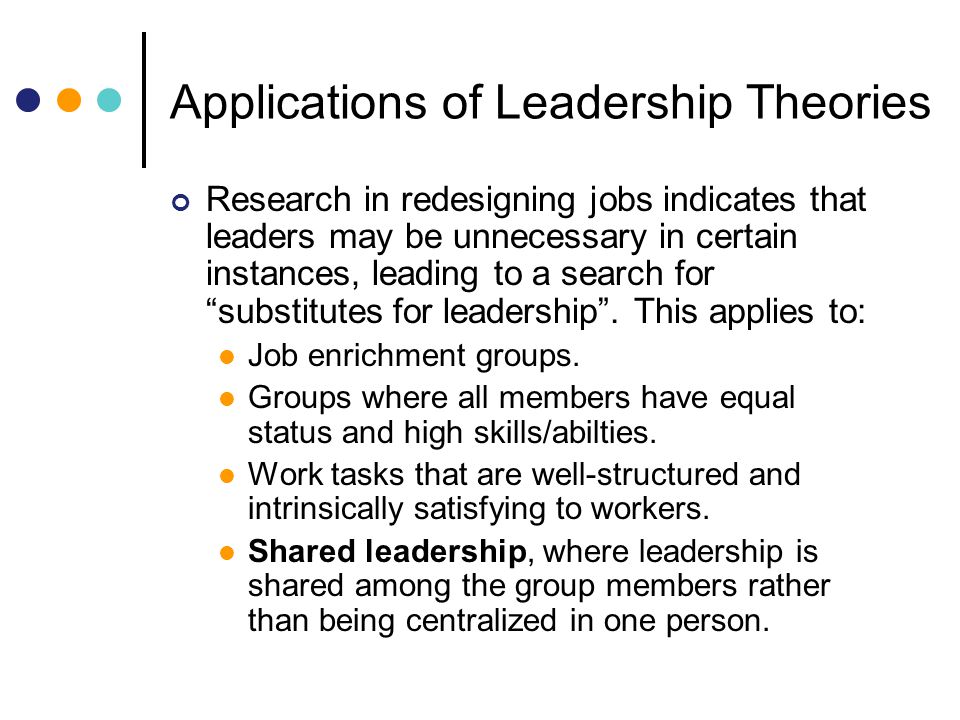 Applications of Leadership Theories