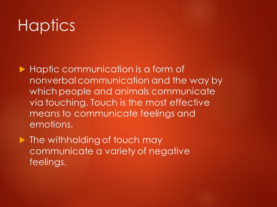 haptics nonverbal communication