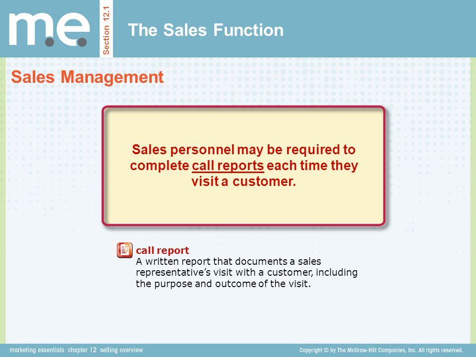 The Sales Function Sales Management