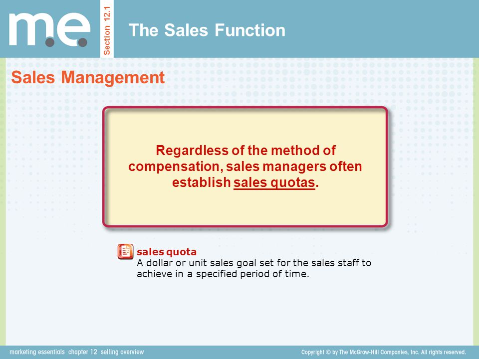 The Sales Function Sales Management