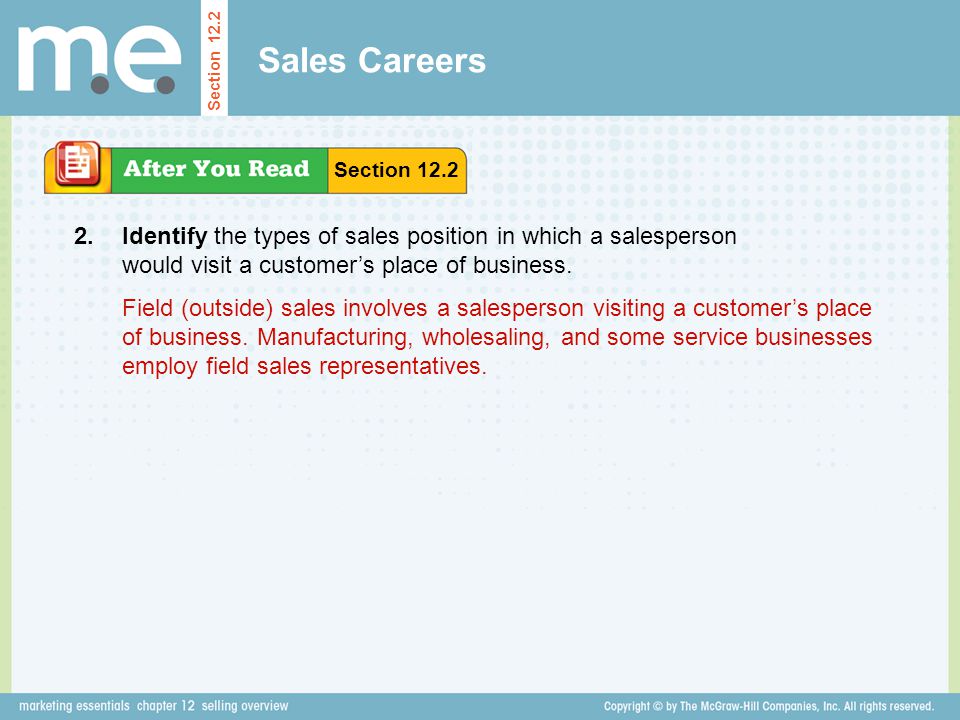 Sales Careers Section Section