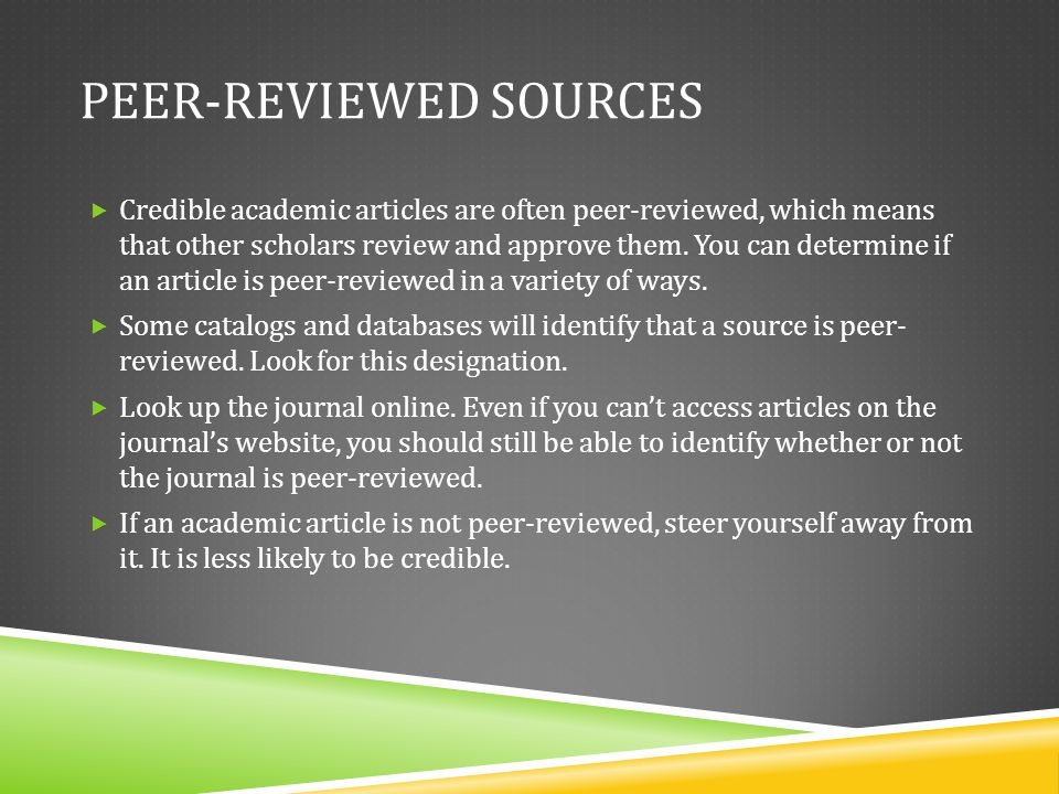 Peer-Reviewed Sources