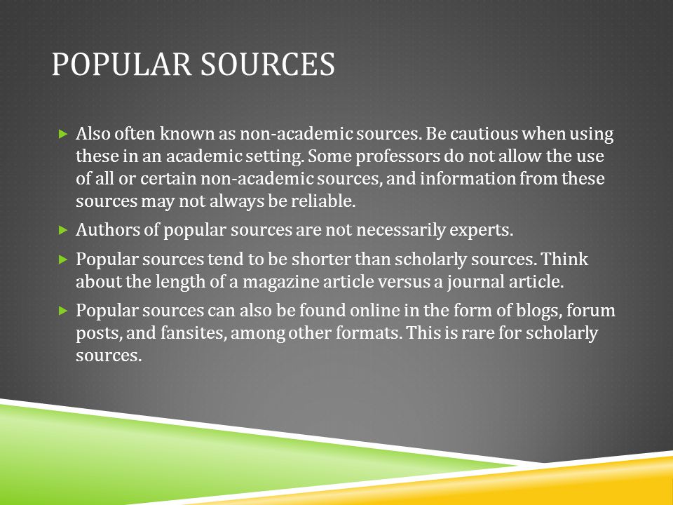 Popular Sources