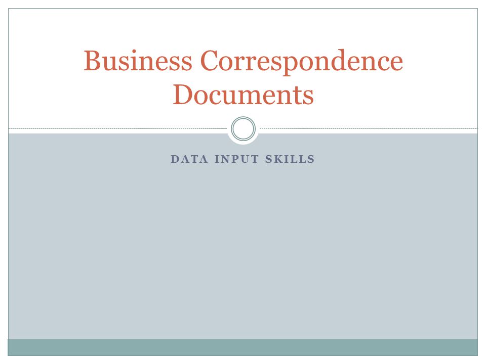 Business Correspondence Documents