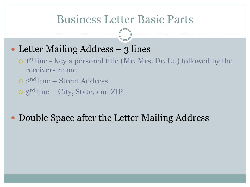 Business Letter Basic Parts