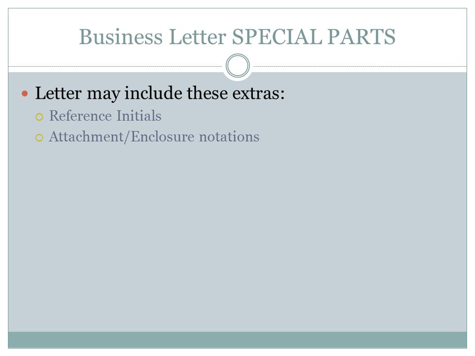 Business Letter SPECIAL PARTS