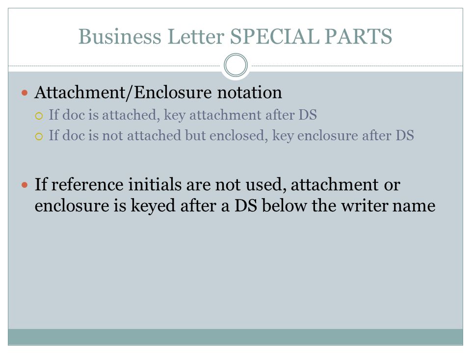 Business Letter SPECIAL PARTS