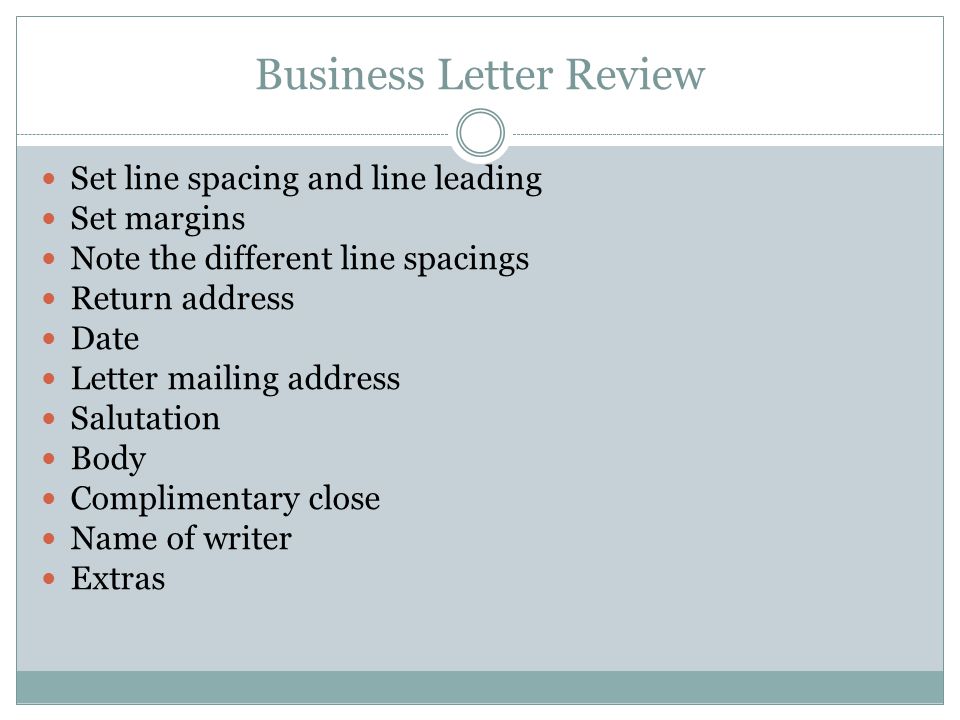 Business Letter Review