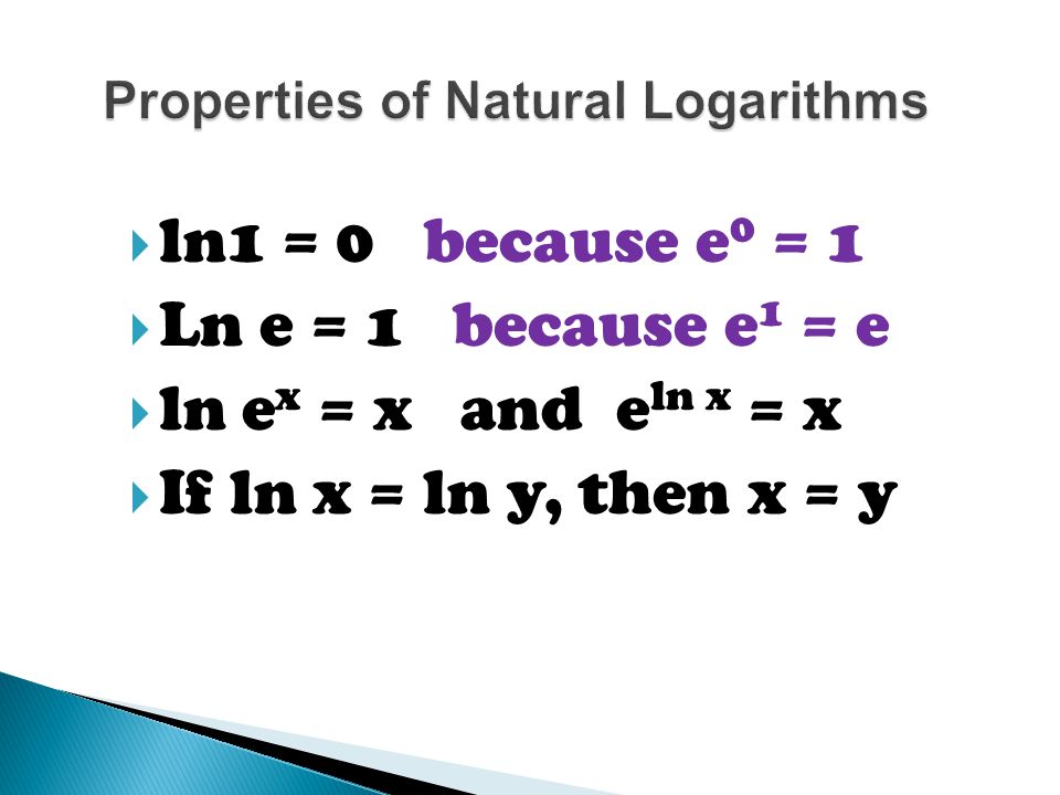 Properties of Natural Logarithms