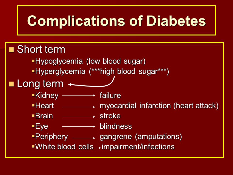 What Are Three Primary Long Term Complications Of Diabetes What