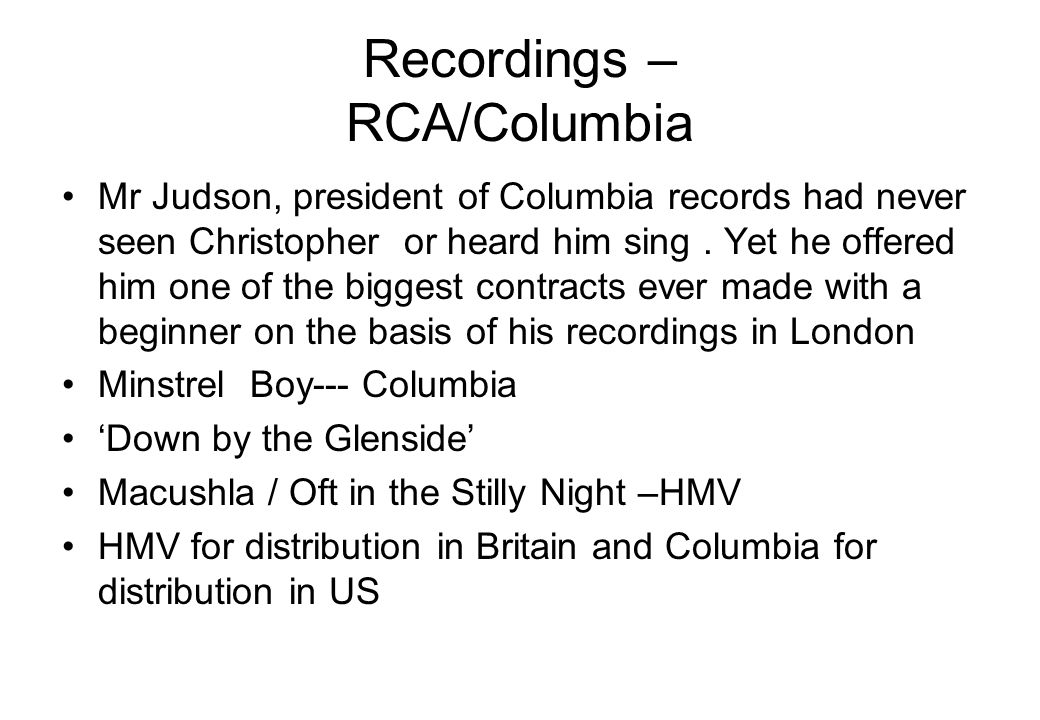Recordings – RCA/Columbia