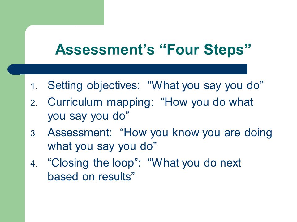 Assessment’s Four Steps