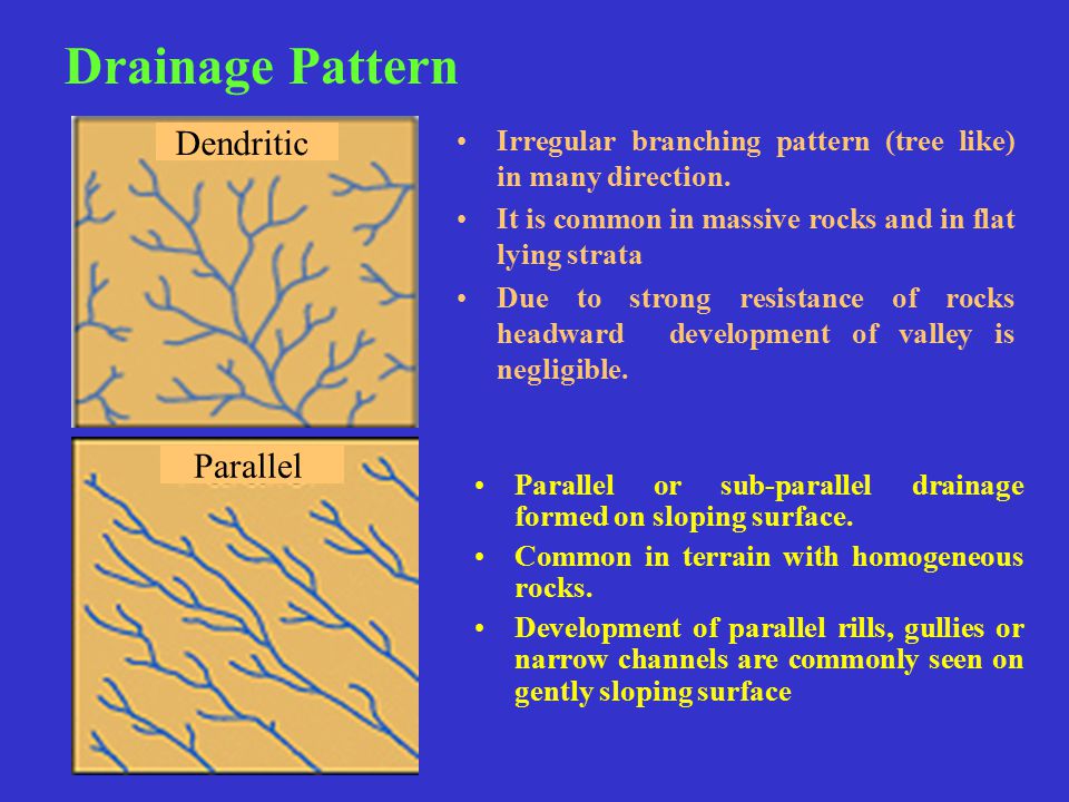 Drainage Pattern Dendritic Parallel