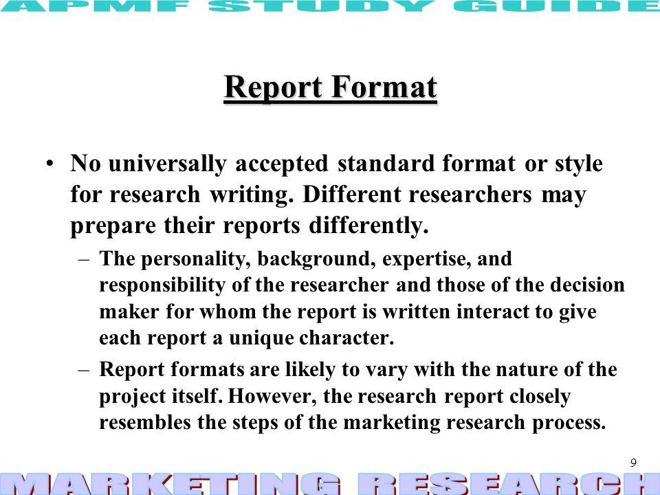 research report preparation and presentation