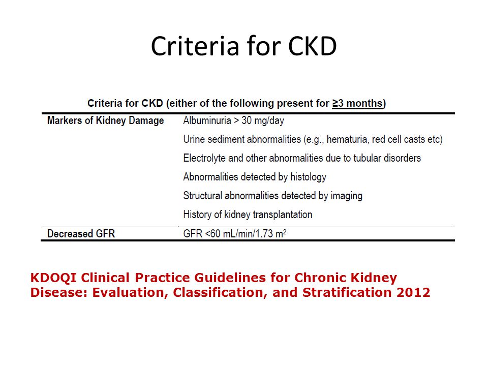 chronic renal failure diagnosis criteria